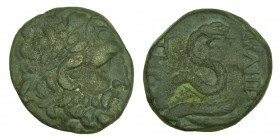 Mysia, Pergamon Æ14. c. 133-27.
Laureate head of Asklepios r. / Serpent-entwined staff of Asklepios. SNG BnF 1828-1848. Condition: Very Good 8.1 gr. ...
