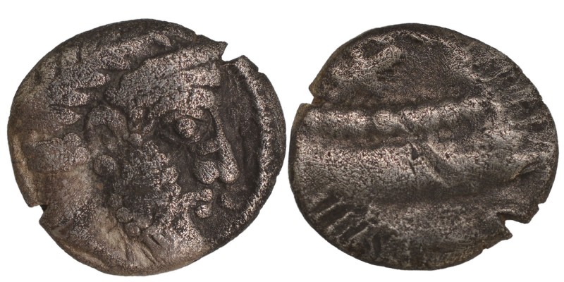 Phoenicia, Arados . c. 380-350. 
Laureate head of Ba‘al-Arwad r. / Galley saili...
