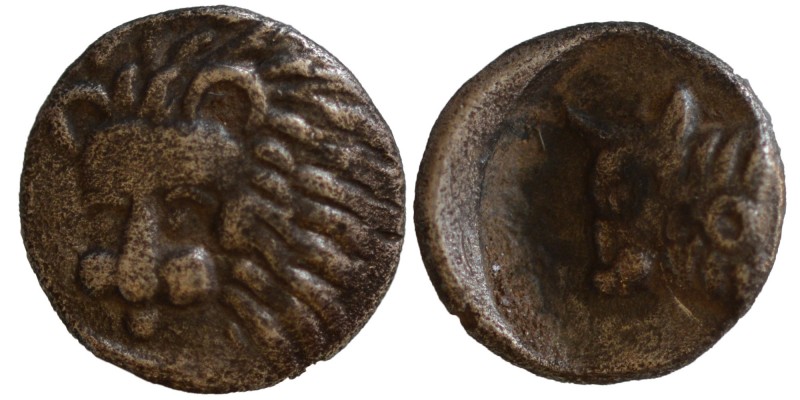 Caria, uncertain mint c.400-340 BC, 
Obol head of lion turn slightly left, with...