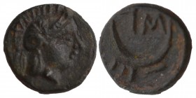 Sigeion (BC 330-300) AE 
ca 330-300 BC. AE Head of Athena right, wearing Attic helmet with palmette / Crescent, Σ-Ι/Γ-Ε. Condition fine. 0.75 gr. 9.5...