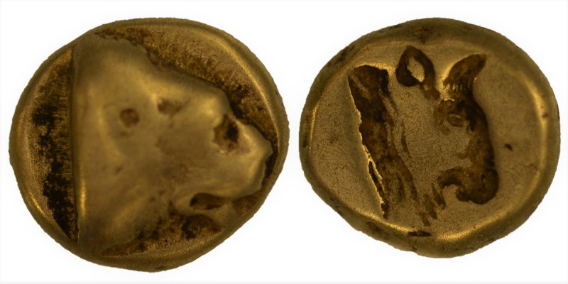 LESBOS. Mytilene. Circa 478-455 BC. 
Hekte (Electrum) Head of a lion to right; ...