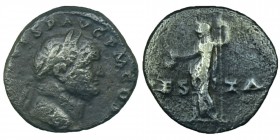 Vespasian, 69-79. 
Denarius (Silver) Rome, 72-73. IMP CAES VESP AVG P M COS IIII Laureate head of Vespasian to right. Rev. VES-TA Vesta standing fron...