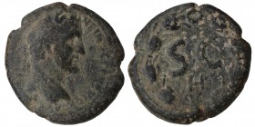 Antoninus Pius, 138 - 161 AD
AE Syria, Seleucus and Pieria, Antioch Mint,
Obverse: Laureate head of Antoninus right.
Reverse: Large S C within laur...