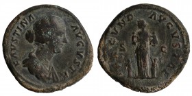 Faustina Junior, Augusta, 147-175. 
c. 164-169. FAVSTINA AVGVSTA Draped bust of Faustina to right. Rev. FECVND AVGVSTAE / S - C Fecunditas standing f...