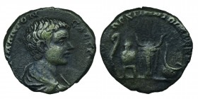 Caracalla. As Caesar, A.D. 196-198. 
AR (denarius) Rome mint, struck A.D. 196-197. M AVR ANTONINVS CAES, bare-headed, draped bust right / SEVERI AVG ...