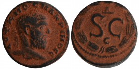 Seleucis and Pieria. Antioch. Macrinus AD 217-218. 
Bronze Æ, Laureate head right / Large S • C within laurel wreath. Condition Very Good 5.6 gr. 19 ...