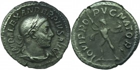 ALEXANDER SEVERUS, AD, (221 / 235)
Obv : IMP ALEXANDER PIVS AVG. Laureate and draped bust, of Alexandre Sévère on the right seen from three quarters ...