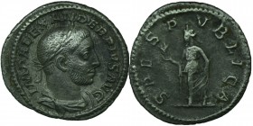 ALEXANDER SEVERUS, 231-235 AD. 
Obv: IMP. ALEXANDER PIUS. AVG. Laureate bust on the right. Rev: SPES. PUBLISH. Esperanza standing to the left, holdin...