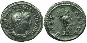 Severus Alexander, 222-235. 
Denarius (Silver) Rome, 232. IMP ALEXANDER PIVS AVG Laureate and draped bust of Severus Alexander to right. Rev. SPES PV...