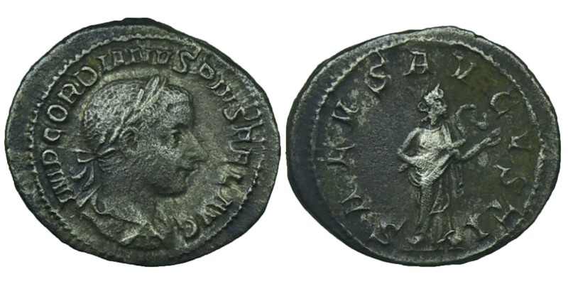 GORDIANUS III. AD, (238-244)
Obv: IMP GORDIANUS PIUS FEL AUG laureate, draped, ...