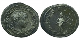 GORDIANUS III. AD, (238-244)
Obv: IMP GORDIANUS PIUS FEL AUG laureate, draped, cuirassed bust right / SALVS AVGVSTI Salus standing right, holding and...