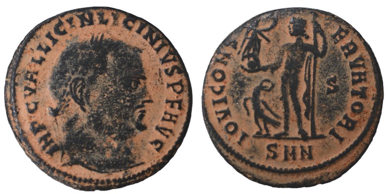 Licinius I AD 308-324. Nicomedia
Follis Æ, IMP C VAL LICIN LICINIVS PF AVG, lau...