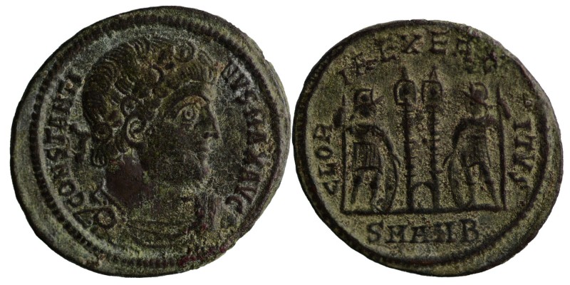 Constantine I (307/310-337), 
Follis, Antioch, 335-7, Rosette-diademed, draped ...