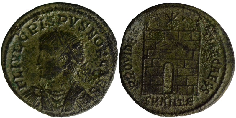 Crispus AD 317-326. Antioch
Follis Æ, FL IVL CRISPVS NOB CAES, laureate, draped...