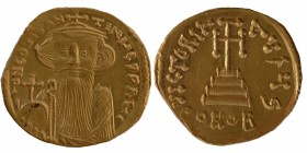 Byzantine, Constans II, AV Solidus, Constantinople
Obverse: δ N CONSTANTINUS P P AV, crowned and draped facing bust, holding globus cruciger
Reverse...