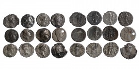 12 pieces, greek and roman coins, as seen