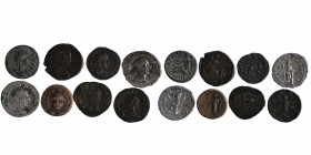 8 pieces, roman coins, as seen