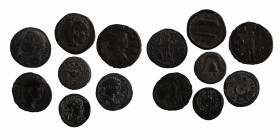 7 pieces, greek and roman coins, as seen