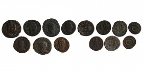 7 pieces, roman coins, as seen