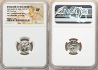 MACEDONIAN KINGDOM. Alexander III the Great (336-323 BC). AR drachm (15mm, 12h). NGC XF. Posthumous issue of Colophon, ca. 319-310 BC. Head of Heracle...