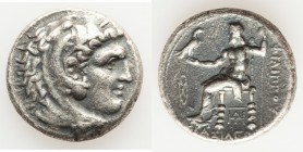 MACEDONIAN KINGDOM. Philip III Arrhidaeus (323-317 BC). AR tetradrachm (26mm, 16.80 gm, 5h). About VF. 'Babylon'. Head of Heracles right, wearing lion...