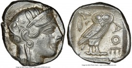 ATTICA. Athens. Ca. 440-404 BC. AR tetradrachm (26mm, 17.21 gm, 9h). NGC Choice AU 5/5 - 4/5. Mid-mass coinage issue. Head of Athena right, wearing cr...