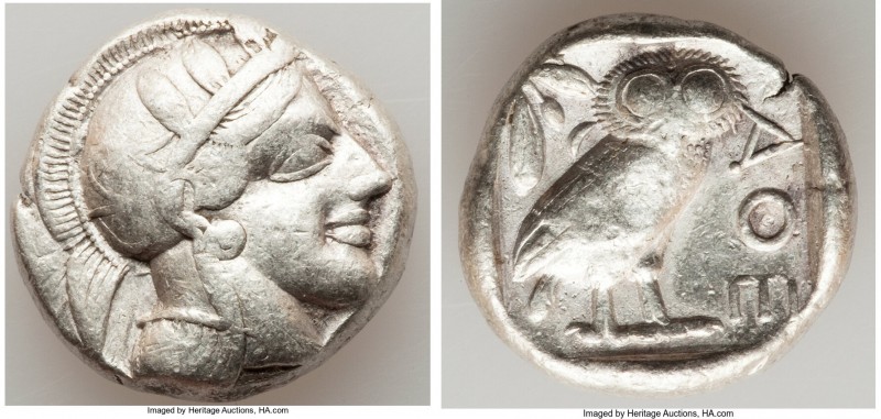 ATTICA. Athens. Ca. 440-404 BC. AR tetradrachm (24mm, 17.12 gm, 1h). Choice Fine...