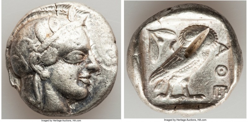 ATTICA. Athens. Ca. 440-404 BC. AR tetradrachm (25mm, 17.14 gm, 11h). VF, test c...