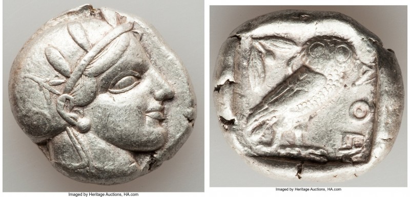 ATTICA. Athens. Ca. 440-404 BC. AR tetradrachm (26mm, 17.15 gm, 10h). Fine. Mid-...