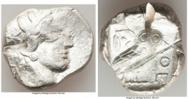 ATTICA. Athens. Ca. 440-404 BC. AR tetradrachm (26mm, 17.16 gm, 5h). About VF, test cuts. Mid-mass coinage issue. Head of Athena right, wearing creste...