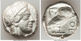 ATTICA. Athens. Ca. 440-404 BC. AR tetradrachm (24mm, 17.16 gm, 6h). VF. Mid-mass coinage issue. Head of Athena right, wearing crested Attic helmet or...