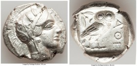ATTICA. Athens. Ca. 440-404 BC. AR tetradrachm (27mm, 17.16 gm, 10h). XF. Mid-mass coinage issue. Head of Athena right, wearing crested Attic helmet o...