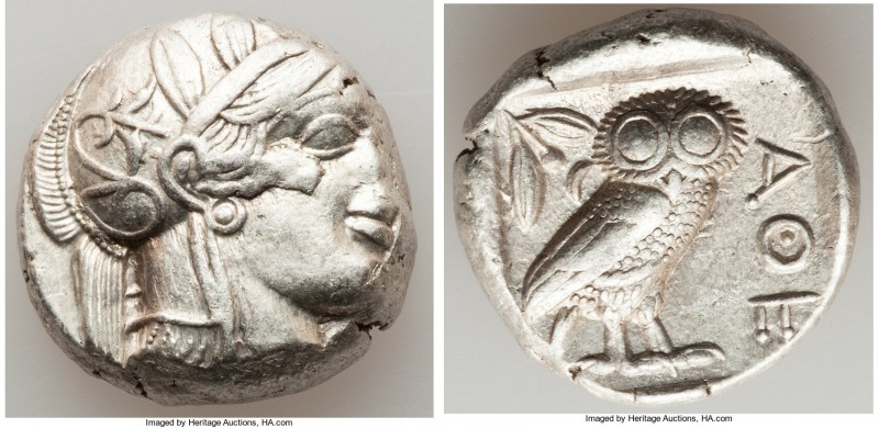 ATTICA. Athens. Ca. 440-404 BC. AR tetradrachm (24mm, 17.18 gm, 10h). Choice VF....