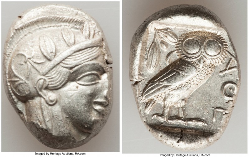 ATTICA. Athens. Ca. 440-404 BC. AR tetradrachm (26mm, 17.20 gm, 1h). Choice XF. ...