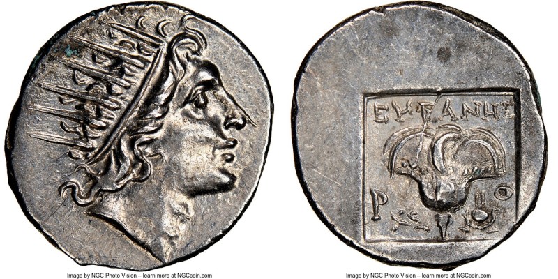 CARIAN ISLANDS. Rhodes. Ca. 88-84 BC. AR drachm (16mm, 12h). NGC Choice AU. Plin...