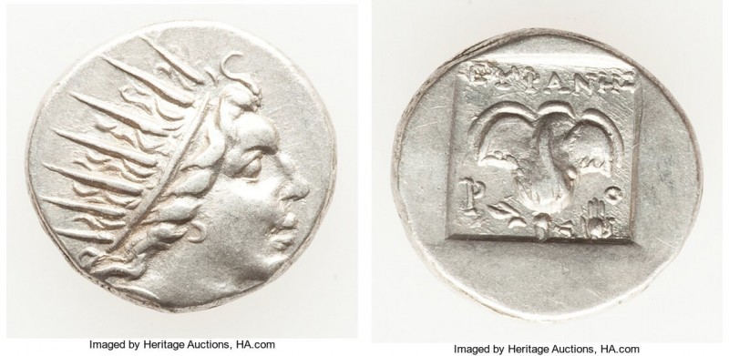 CARIAN ISLANDS. Rhodes. Ca. 88-84 BC. AR drachm (14mm, 2.72 gm, 12h). About XF. ...