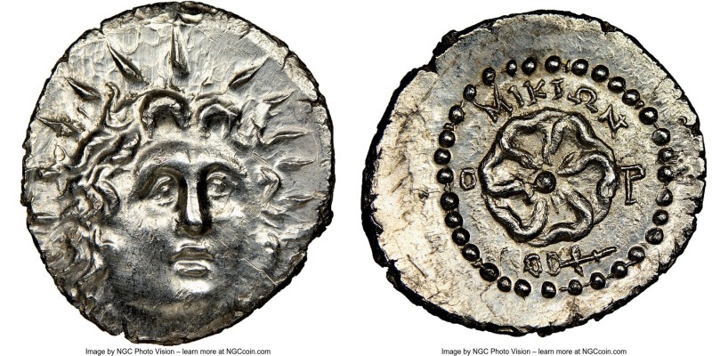 CARIAN ISLANDS. Rhodes. Ca. 84-30 BC. AR drachm (20mm, 4.16 gm, 9h). NGC MS 5/5 ...