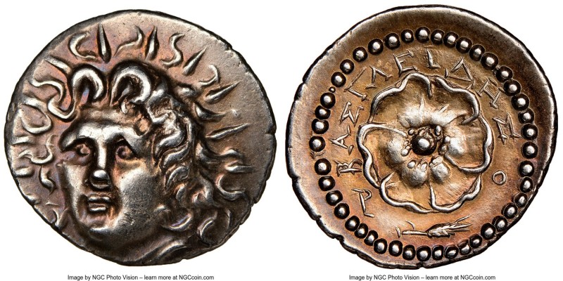 CARIAN ISLANDS. Rhodes. Ca. 84-30 BC. AR drachm (20mm, 12h). NGC Choice XF scuff...