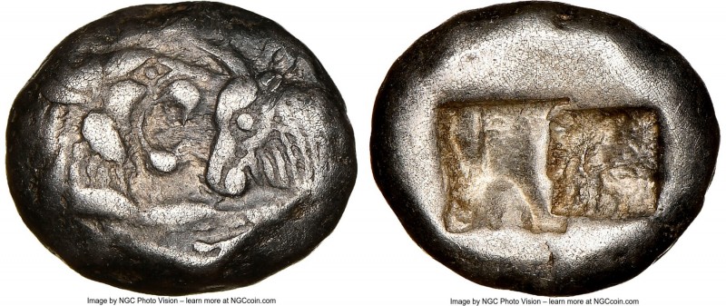 LYDIAN KINGDOM. Croesus (561-546 BC). AR half-stater or siglos (15mm, 5.33 gm). ...