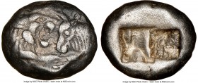 LYDIAN KINGDOM. Croesus (561-546 BC). AR half-stater or siglos (15mm, 5.33 gm). NGC Choice VF 5/5 - 4/5, scuffs. Sardes, after 561 BC. Confronted fore...