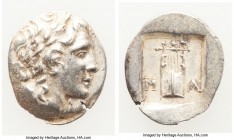 LYCIAN LEAGUE. Masicytes. Ca. 48-20 BC. AR hemidrachm (15mm, 1.64 gm, 12h). XF. Series 1. Laureate head of Apollo right; Λ-Y below / M-A, cithara (lyr...