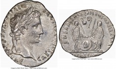 Augustus (27 BC-AD 14). AR denarius (19mm, 3.46 gm, 3h). NGC Choice AU 4/5 - 2/5. Lugdunum, 2 BC-AD 4. CAESAR AVGVSTVS-DIVI F PATER PATRIAE, laureate ...