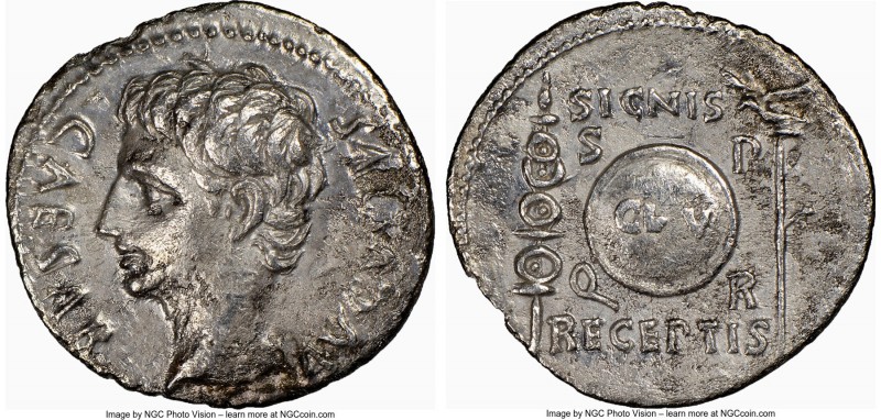 Augustus (27 BC-AD 14). AR denarius (21mm, 3.33 gm, 5h). NGC XF 5/5 - 2/5. Spain...