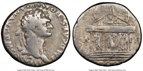 Domitian, as Augustus (AD 81-96). AR cistophorus (25mm, 7h). NGC Fine, marks. Rome, AD 80-81. IMP CAES DOMITIAN AVG P M COS VIII, laureate head of Dom...