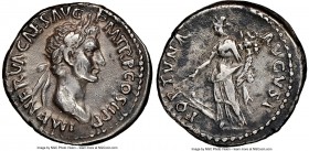 Nerva (AD 96-98). AR denarius (19mm, 3.42 gm, 7h). NGC Choice XF 5/5 - 2/5. Rome, AD 97. IMP NERVA CAES AVG-P M TR P COS II P P, laureate head of Nerv...
