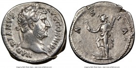 Hadrian (AD 117-138). AR denarius (18mm, 6h). NGC Choice VF. Rome, AD 134-138. HADRIANVS-AVG COS III P P, laureate head of Hadrian right / A-S-IA, Asi...