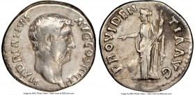 Hadrian (AD 117-138). AR denarius (18mm, 6h). NGC Choice Fine. Rome, AD 137-July AD 138. HADRIANVS-AVG COS III P P, bare head of Hadrian right / PROVI...