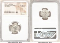 Elagabalus (AD 218-222). AR denarius (20mm, 6h). NGC Choice XF. Rome, AD 222. IMP ANTONINVS AVG, laureate, draped bust of Elagabalus right, seen from ...