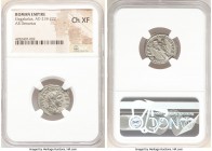 Elagabalus (AD 218-222). AR denarius (19mm, 5h). NGC Choice XF. Rome. IMP ANTO-NINVS AVG, laureate, draped bust of Elagabalus right, seen from behind ...