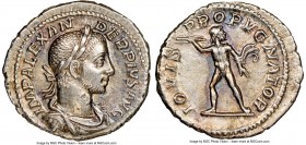 Severus Alexander (AD 222-235). AR denarius (19mm, 7h). NGC AU. Rome, ca. AD 231-235. IMP ALEXANDER PIVS AVG, laureate, draped bust of Severus Alexand...